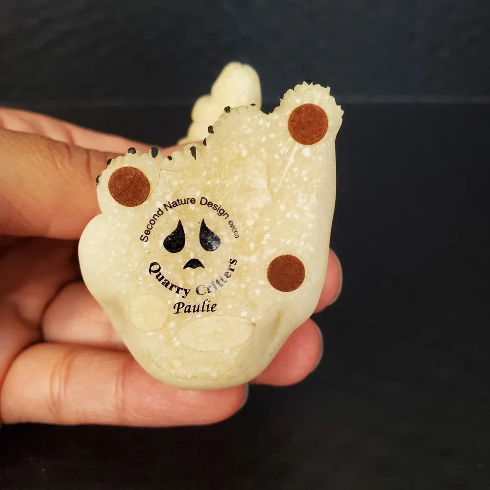 Polar Bear Stone Figure Ornament Quarry Critters Porter 2nd Nature Design c.2000